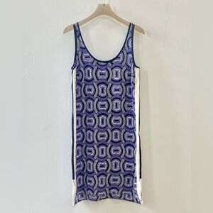 Club Monaco Purple Mod 60s Inspired Print Slip Dress Size 8